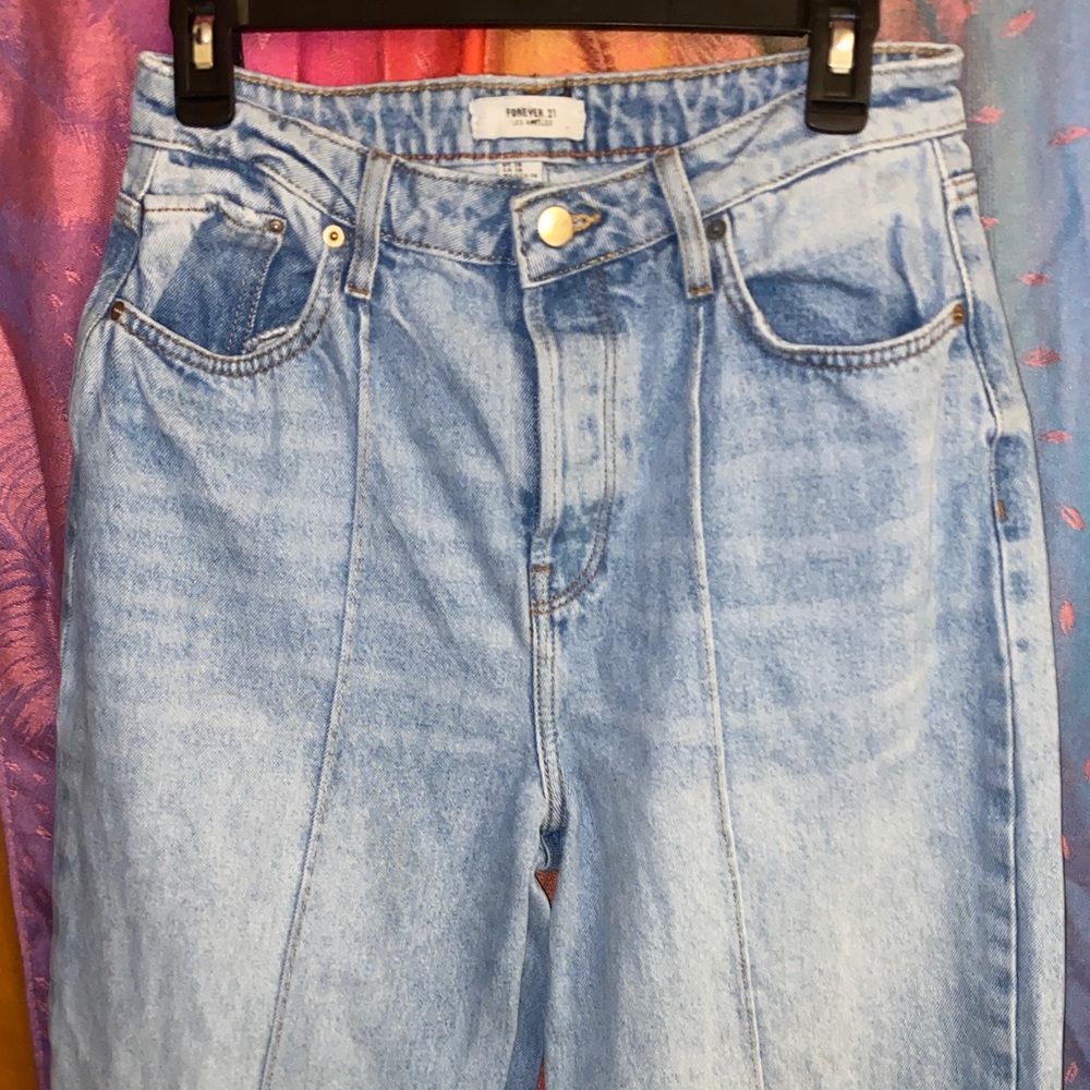 Forever 21 Washed Light Blue High-Rise Jeans